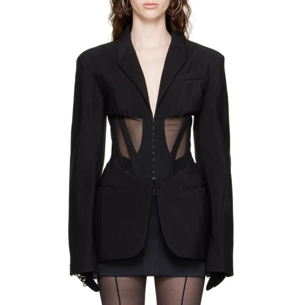 Women's Corset Jacket with mesh Inserts